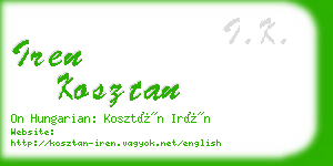 iren kosztan business card